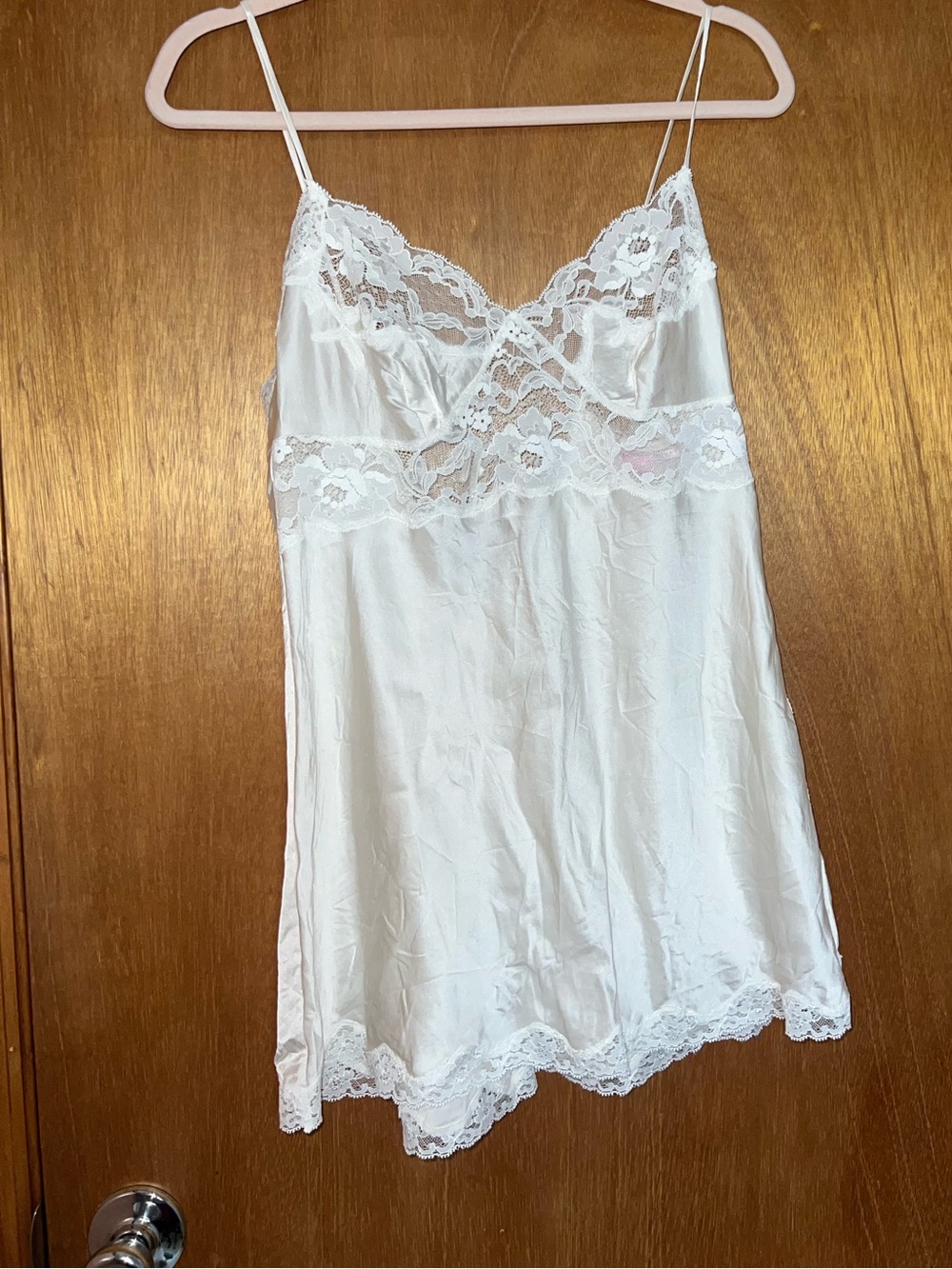 Vintage Victoria’s secret 100% Silk white lace slip dress 2000